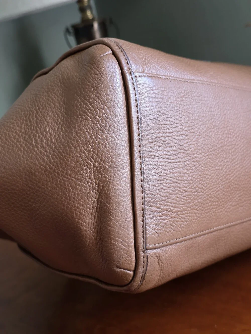 Coach Park Carrie F29898 Saddle Tan Pebbled Leather Large Tote Shoulder Bag